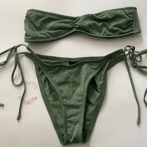 Green sparkle triangl bikini